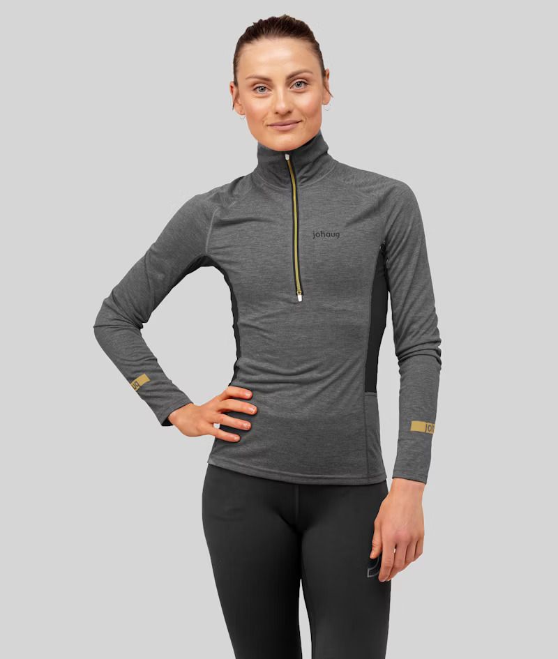 johaug aerial woolmix 2 0 half zip traeningstroeje dame 343 220801 tblck