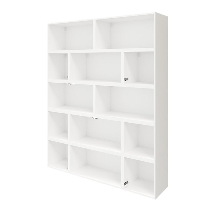 Étagère semi ouverte blanche brillante GoodHome Atomia H. 187,5 x L. 150 x P. 37 cm