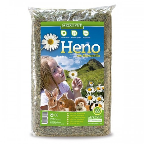 Feno com sabor de camomila para roedores