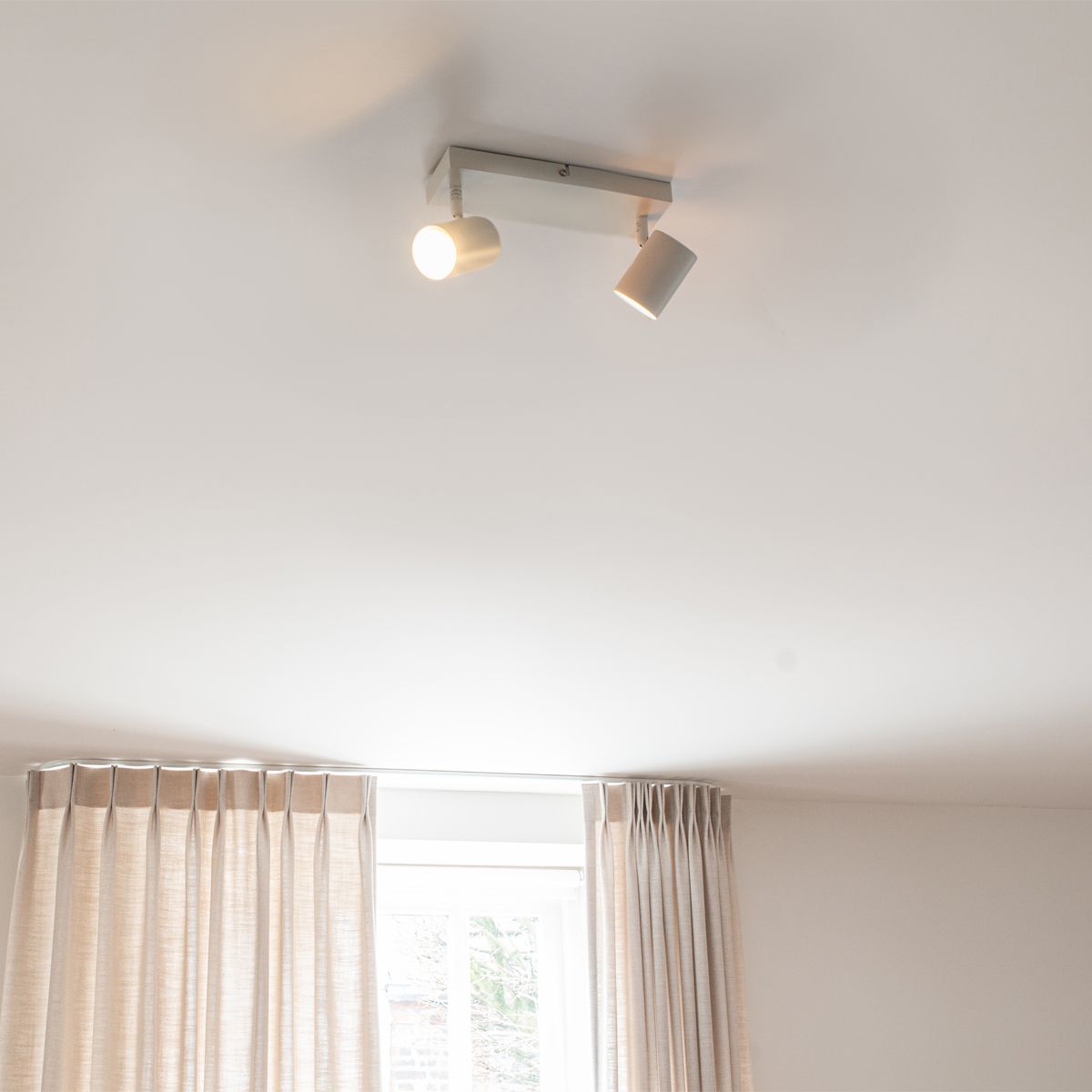Moderne plafondlamp wit 2-lichts verstelbaar rechthoekig - Jeana