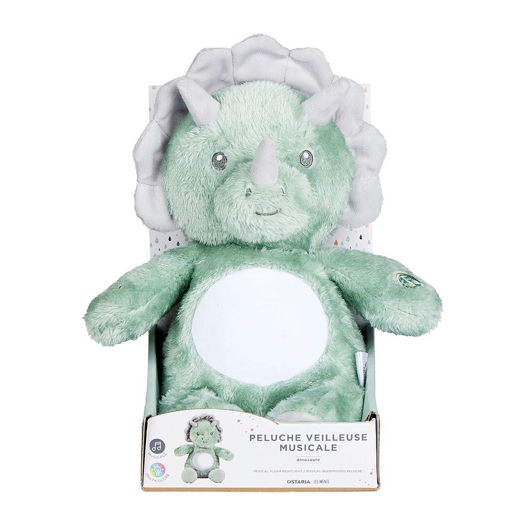 Peluche veilleuse musicale dinosaure H 17.7cm