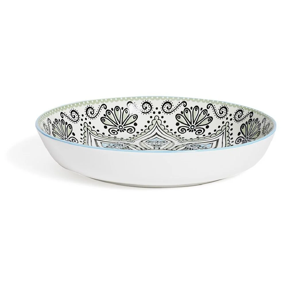 Bol décor oriental porcelaine Ø23xH4cm