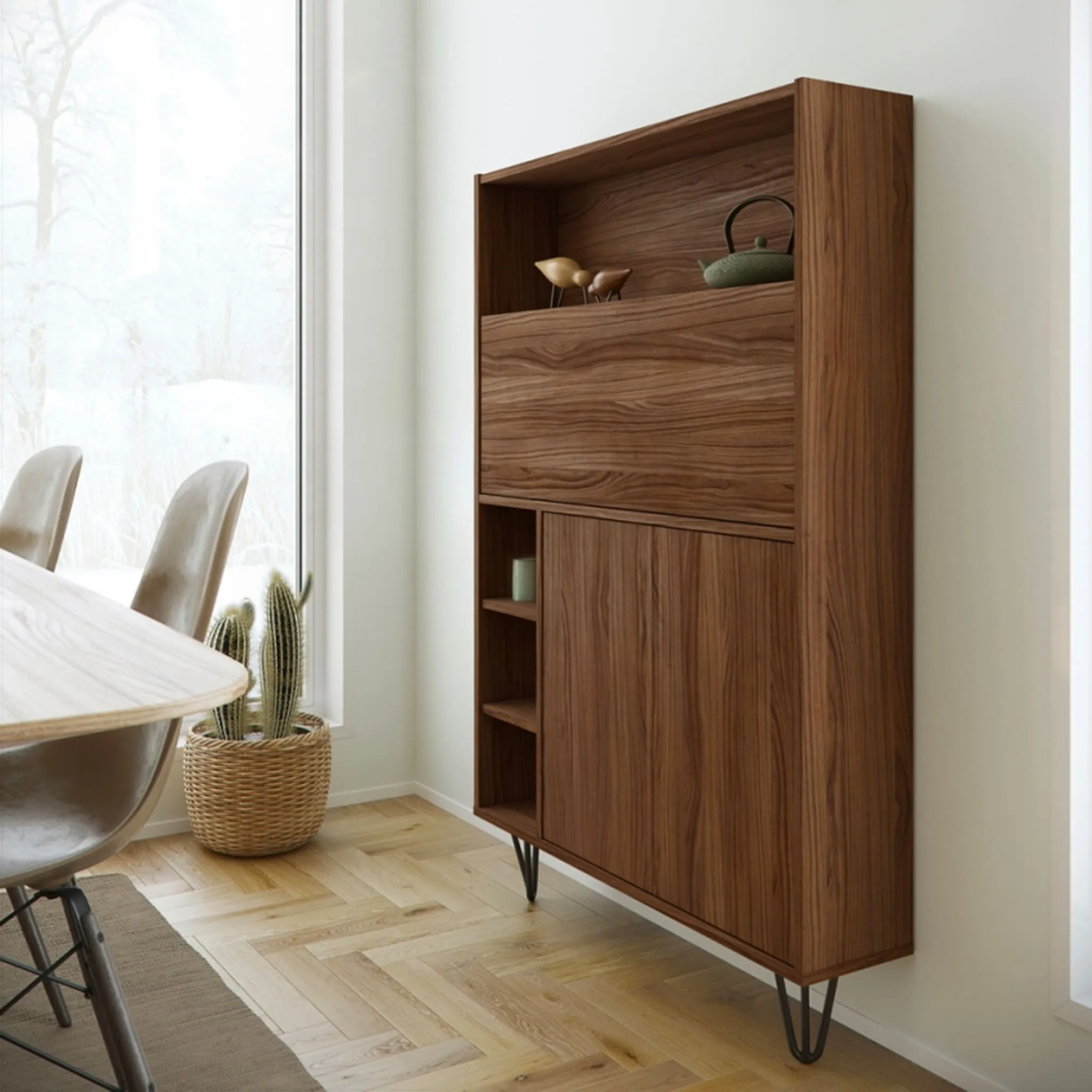 Nexera Bureau Mural Slim - Noyer