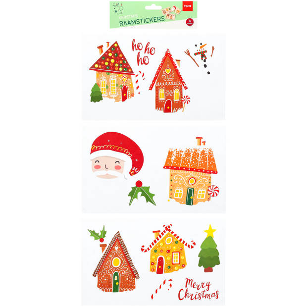 Folat raamstickers cookie houses 15X25CM, 3 vellen