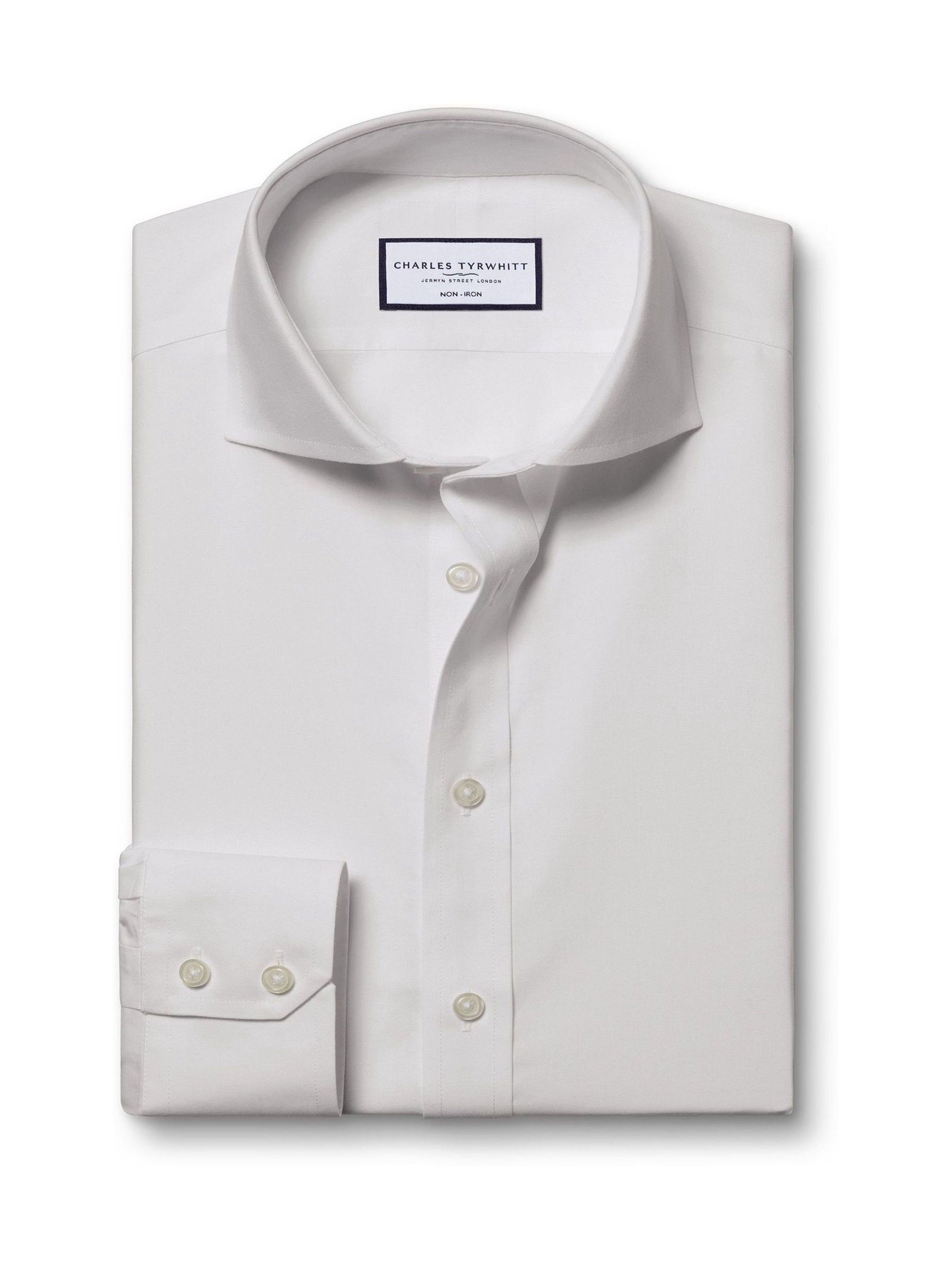 Charles Tyrwhitt Extra Slim Fit Cutaway Collar Non Iron Poplin 100% Cotton Shirt