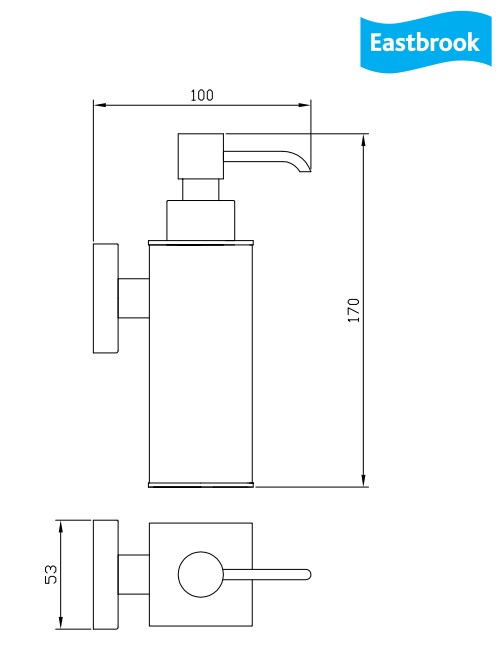 Eastbrook Rimini messing metalen zeepdispenser chroom