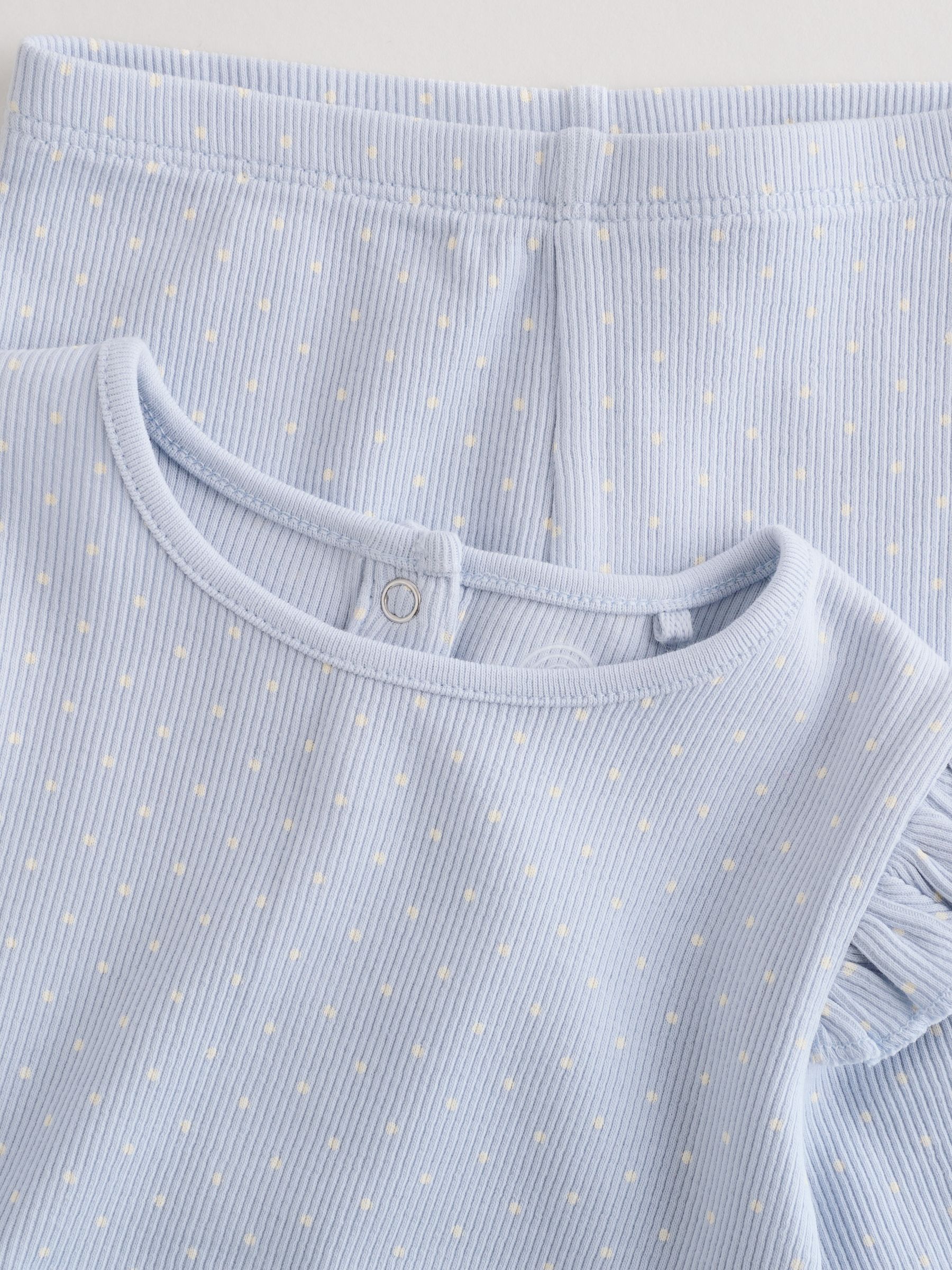 Blauw met stippen - Set met babyfriltop met lange mouwen en legging (0mnd-2jr)