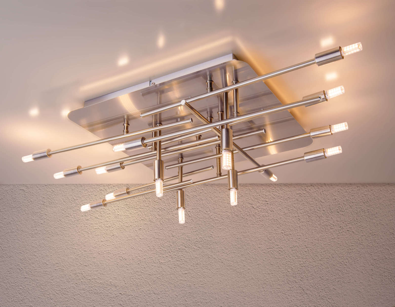 LED Deckenleuchte ANCONA - stahlfarben - 71 cm - mit Backlight