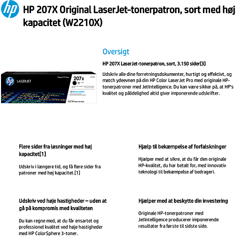 HP 207X toner - sort