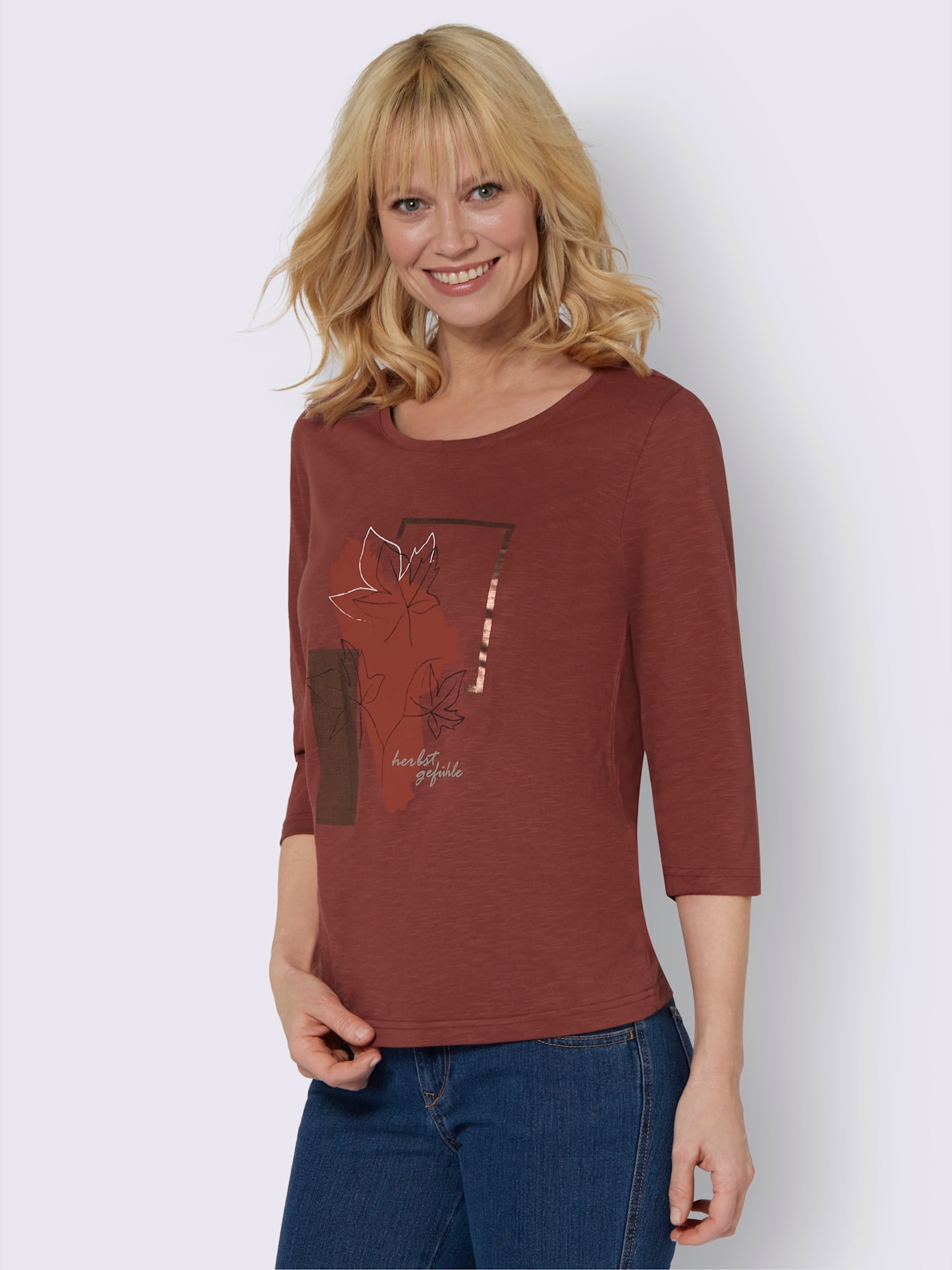 T-shirt à manches 3/4 pur coton