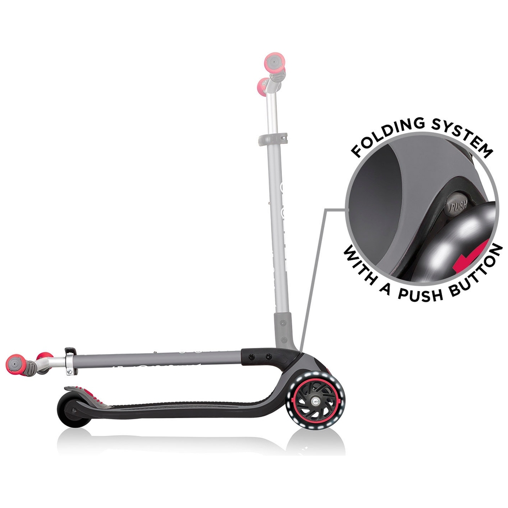 Globber MASTER LIGHTS Faltroller Schwarz-Rot