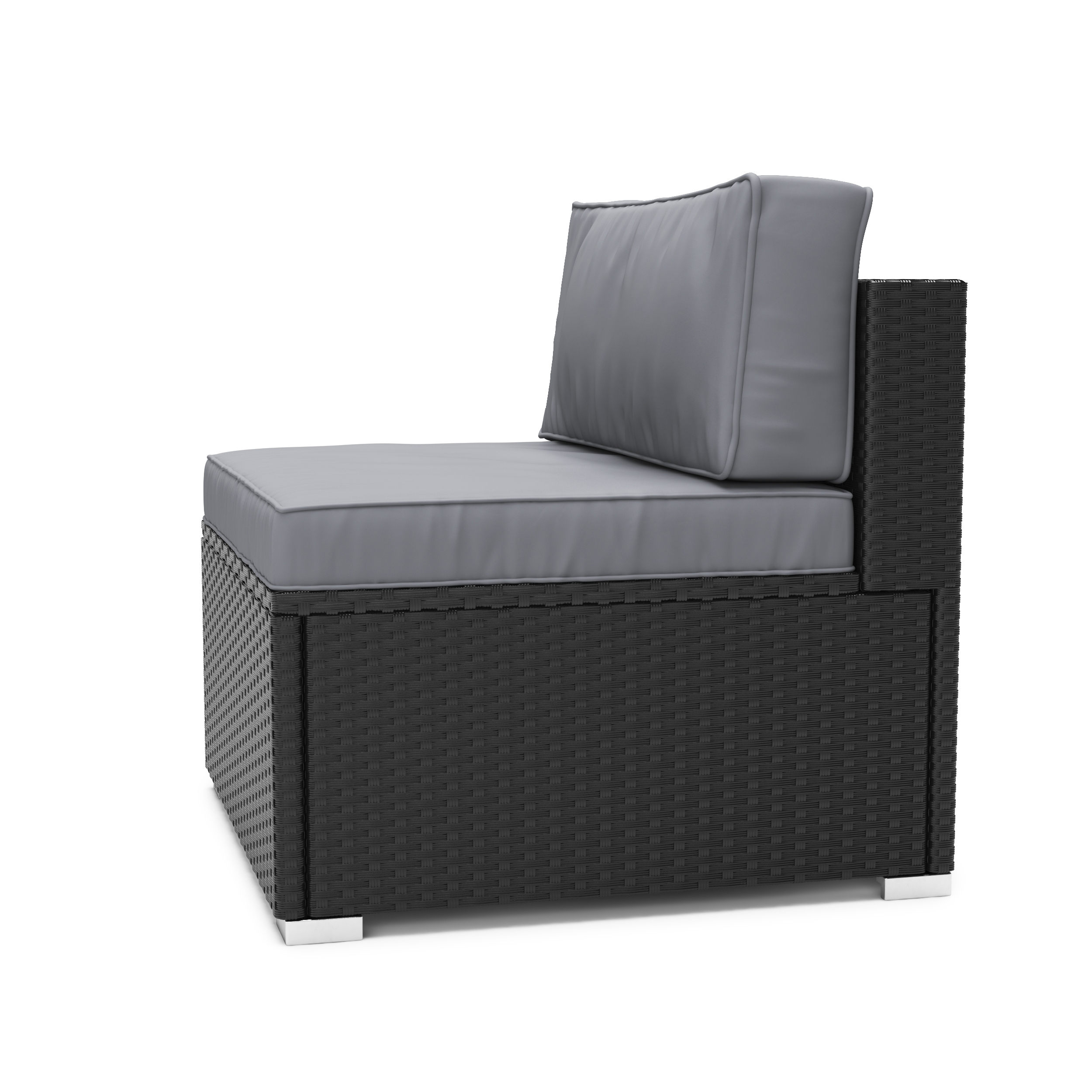Mittelteil Rattanlounge KRETA schwarz/anthrazit