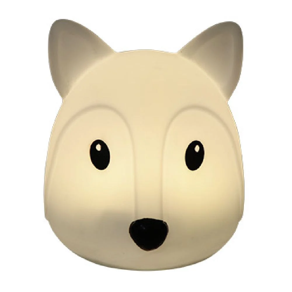 Veilleuse enfant tactile tête renard Ø10,5xH12cm