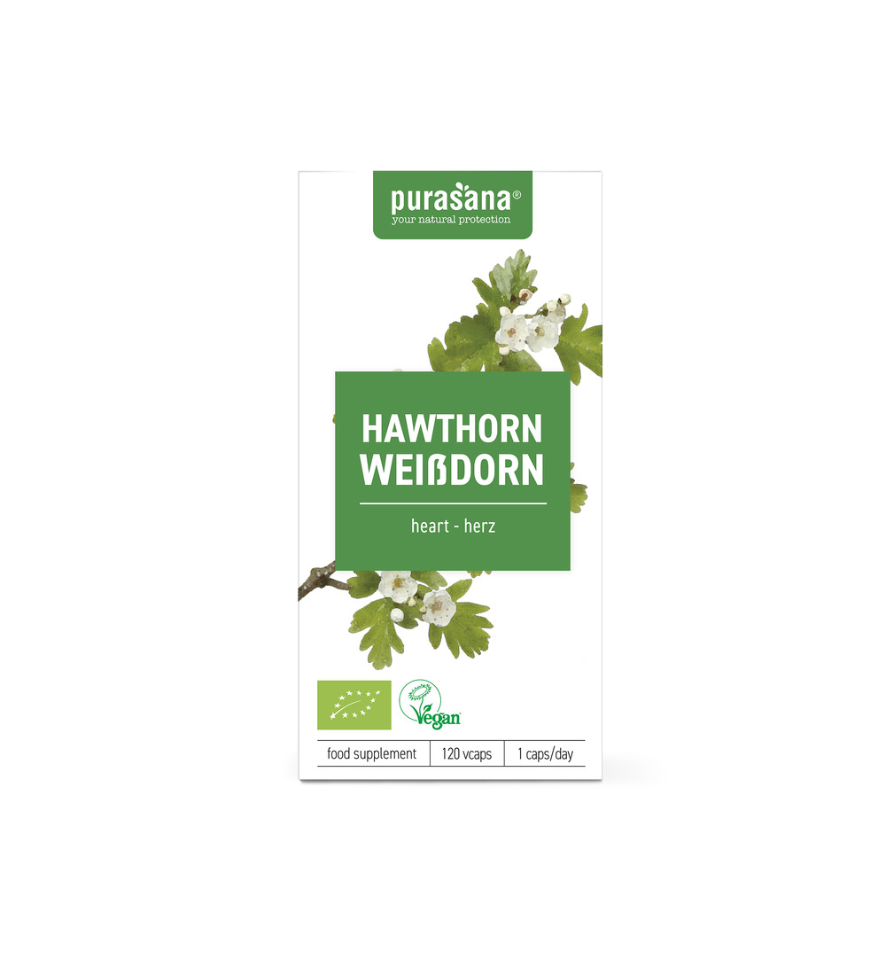 Purasana Meidoorn/Aubepine Vegan Bio (120 vega capsules)