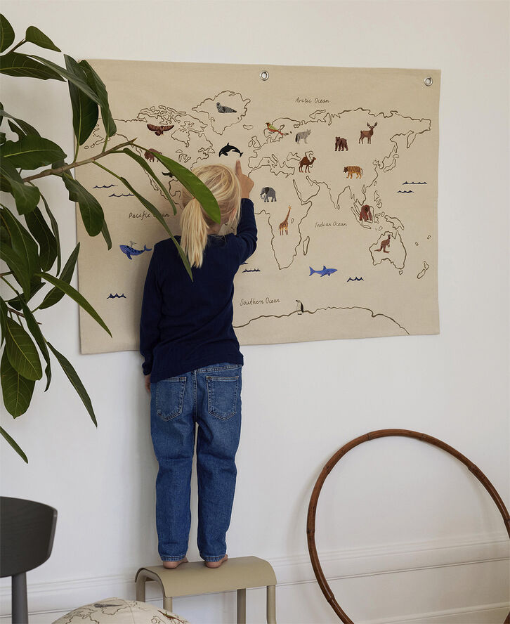 ferm LIVING The World Textile Map - Off-white Off-white
