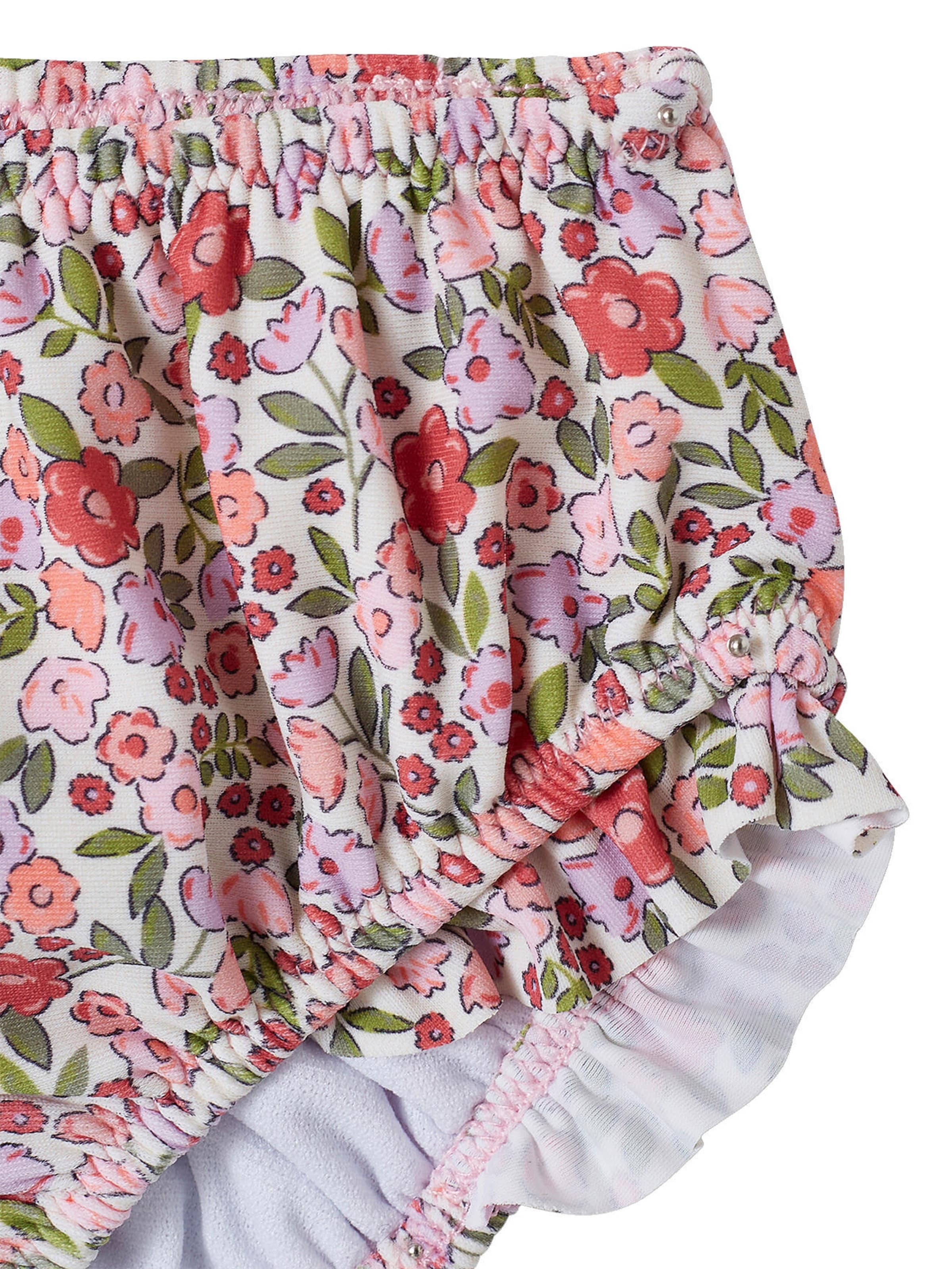 Vertbaudet Mädchen Baby-Set: Shirt, Badehose & Sonnenhut mit UV-Schutz rosa