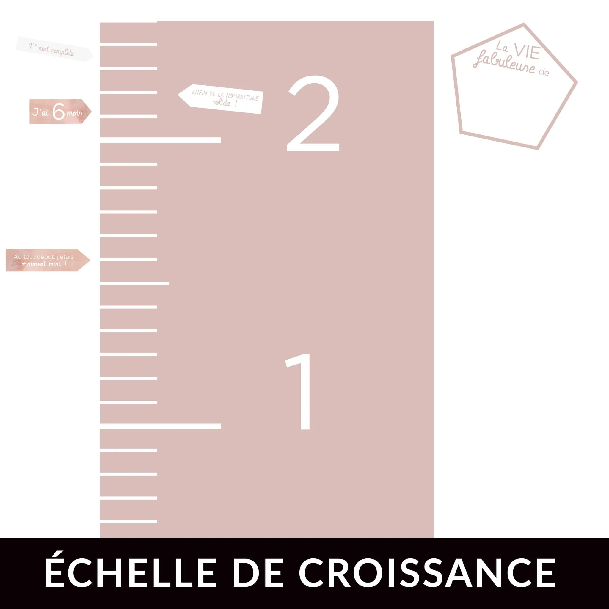 Origami Maison Échelle de croissance Rose - FR