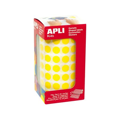 Apli Agipa - Rouleau de pastilles adhésives - jaune - diamètre 10,5 mm