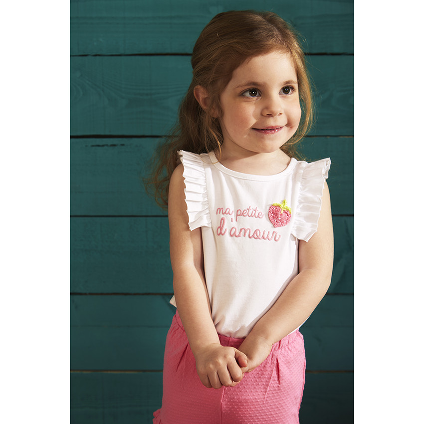 Ensemble court avec short effet cloqué pour bébé fille
