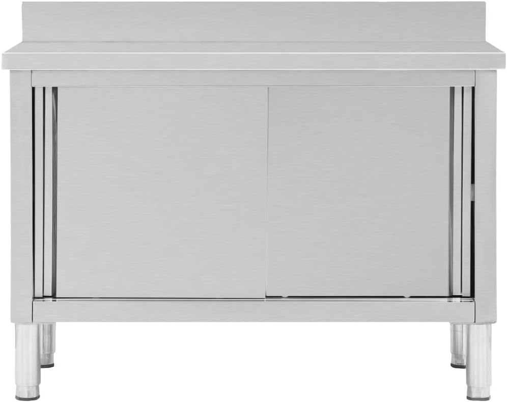Arbeitsschrank mit Schiebetüren 120x50x(95 97) cm Edelstahl