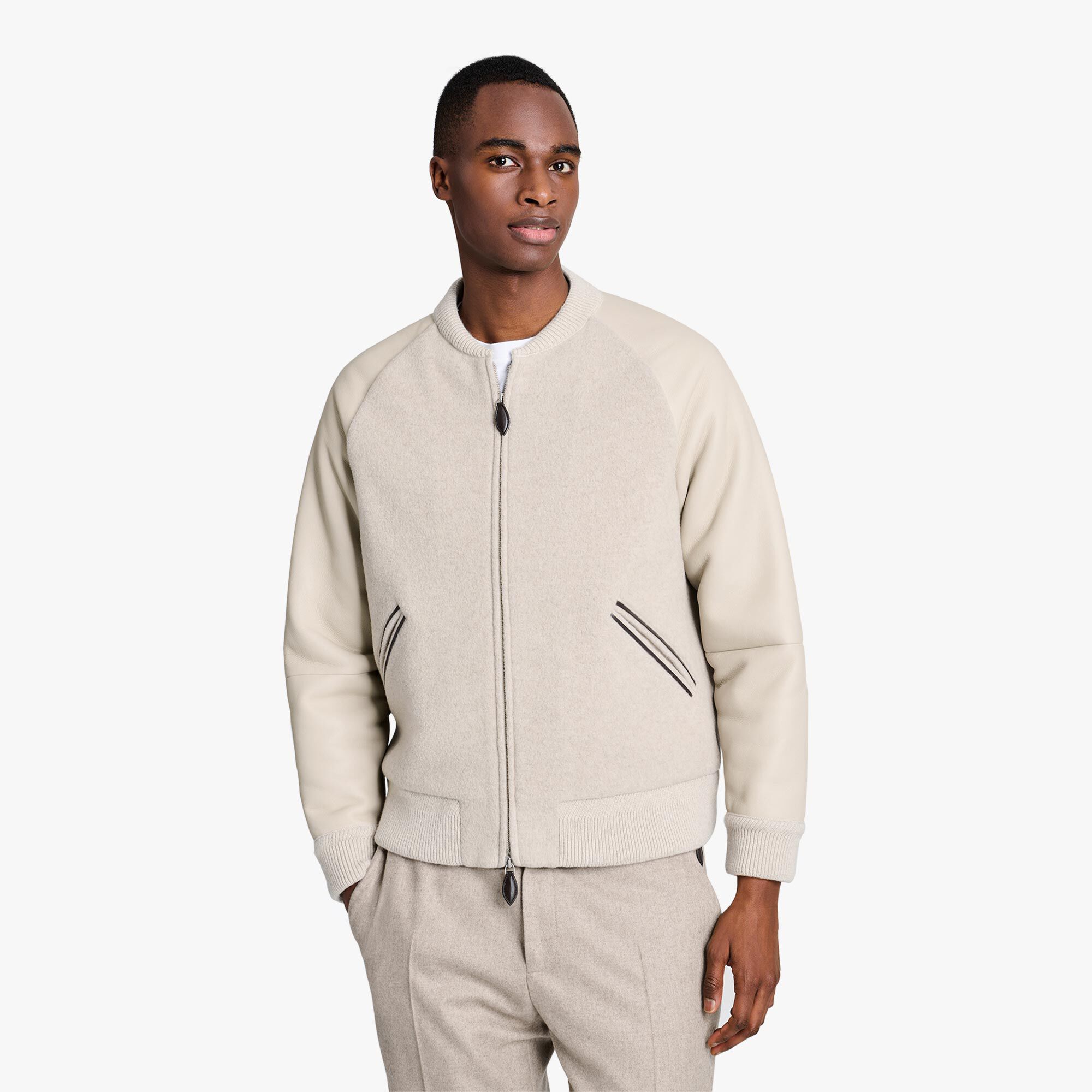 Blouson En Cachemire Avec Manches En Shearling