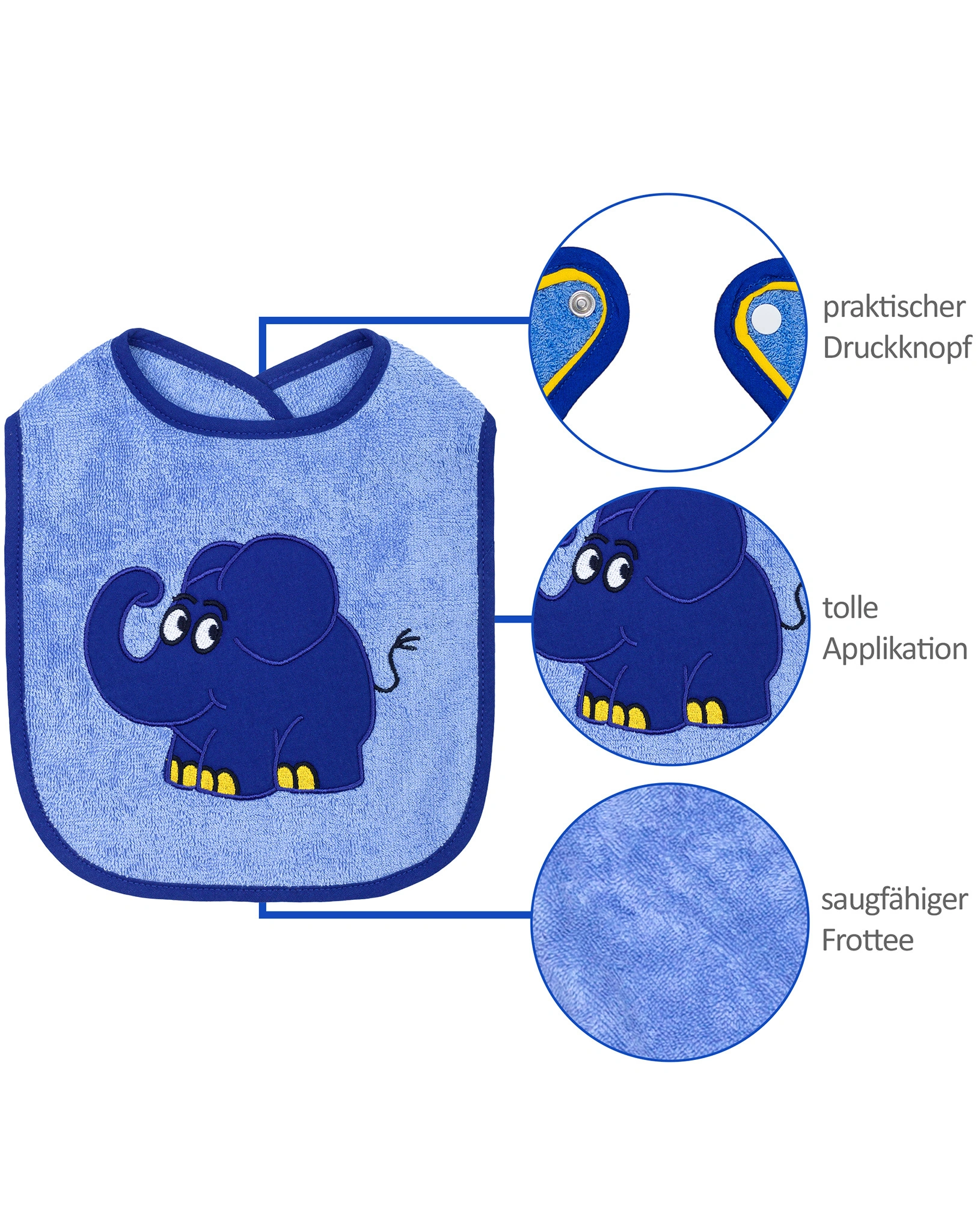 Lätzchen ELEFANT in blau