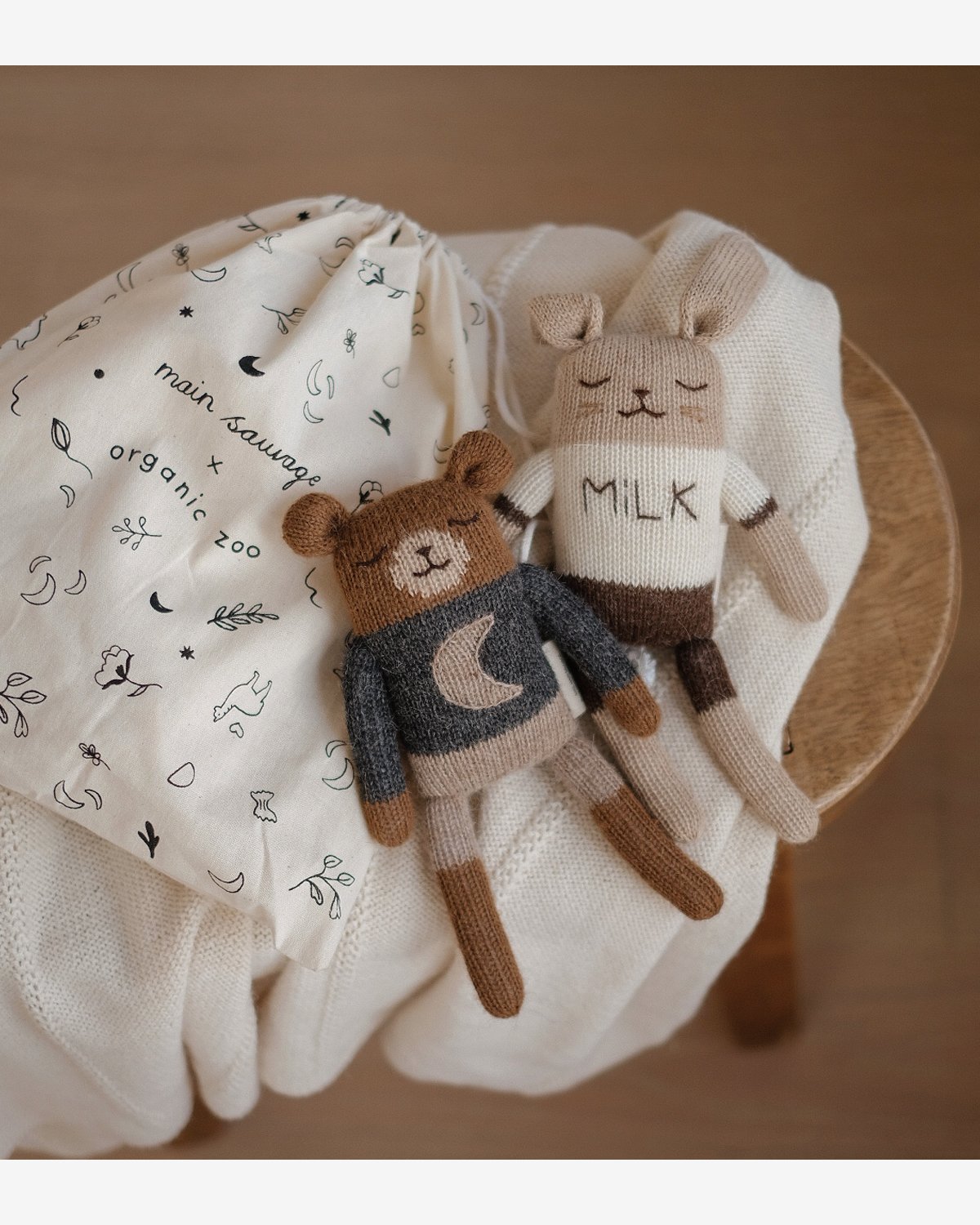 Kosebamse – Håndstrikket Alpakkaull | Bunny Knit Toy