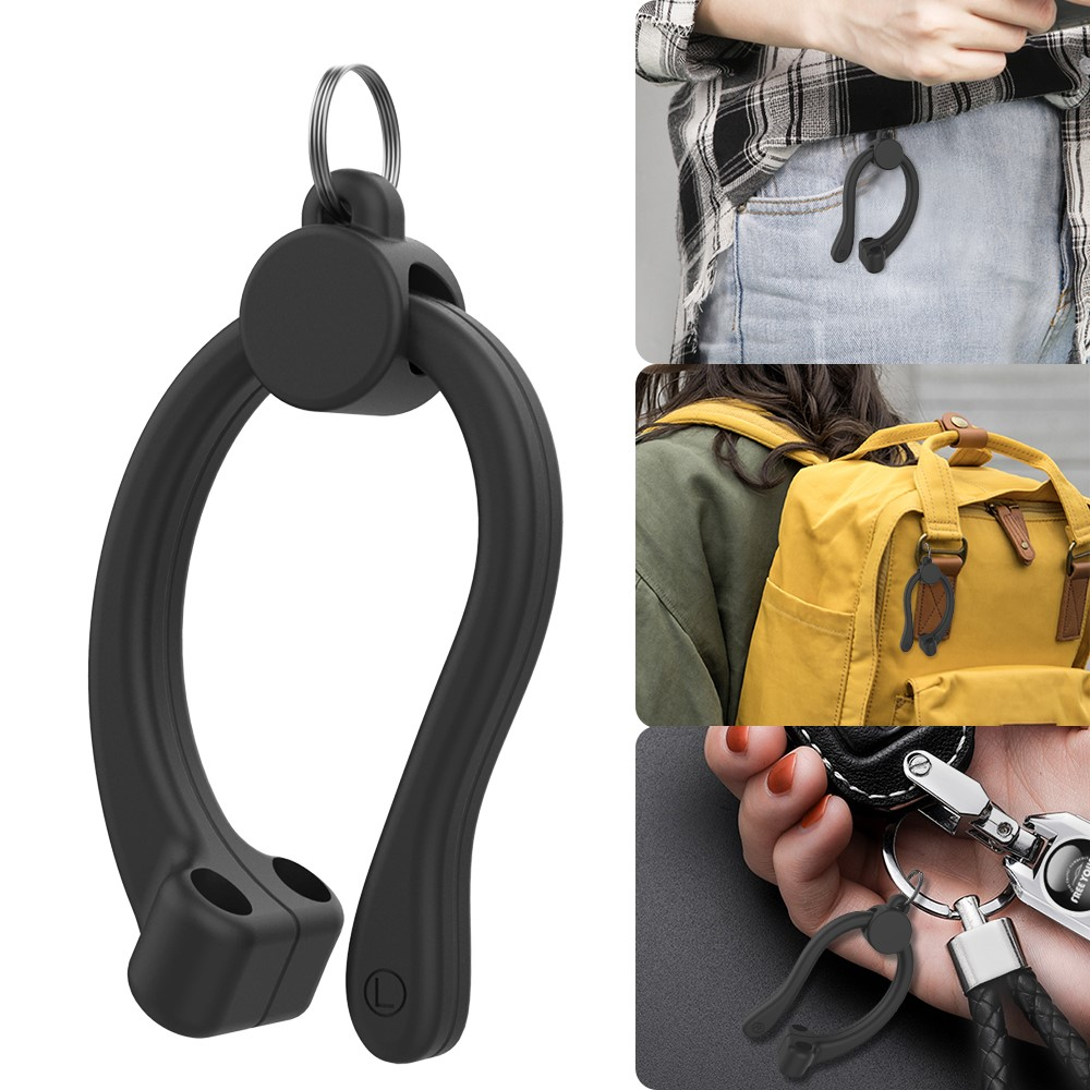 AirPods Pro / Pro 2 / AirPods (1./2./3. Gen.) Silikon Ohrbügel Halterung   Schlüsselring (Magnetisch) - Weiss