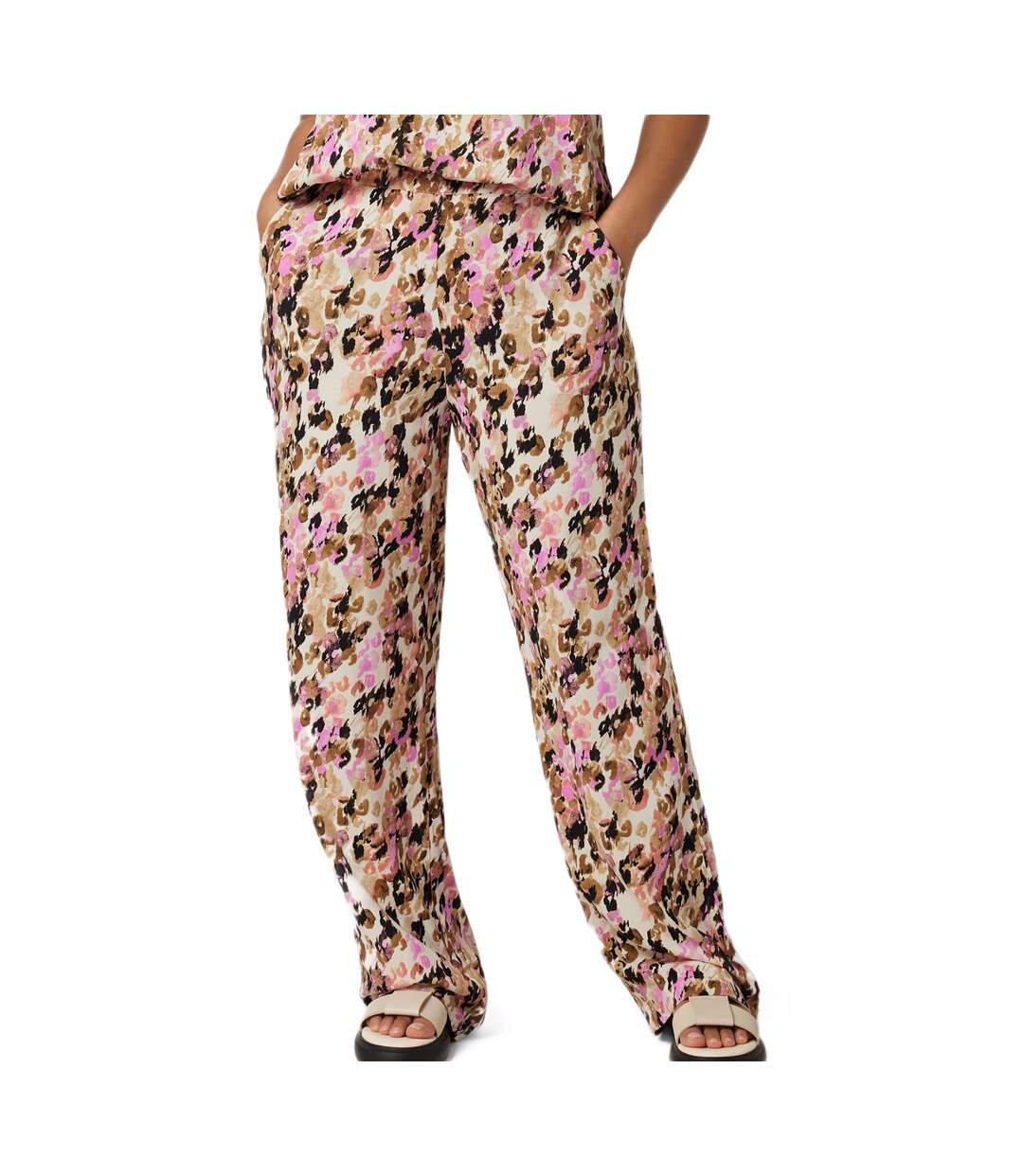Pantalon Beige à Motifs Femme Vero Moda Curve Easy Hw Wide