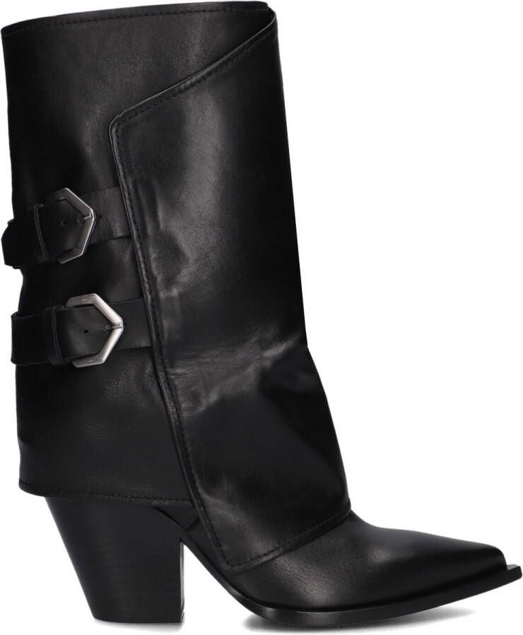 STRATEGIA Hoge Laarzen Dames E-4491 Maat: 39 Materiaal: Leer Kleur: Zwart