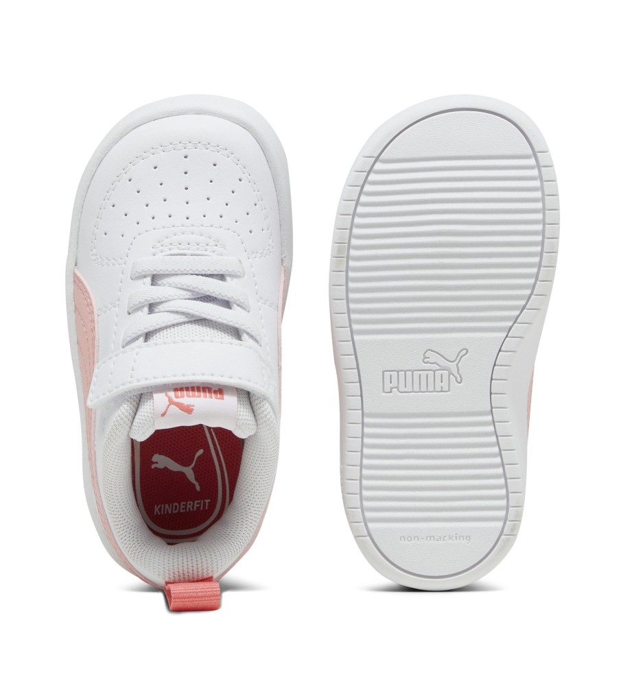 Tênis Puma Rickie AC+ Inf, branco, rosa claro