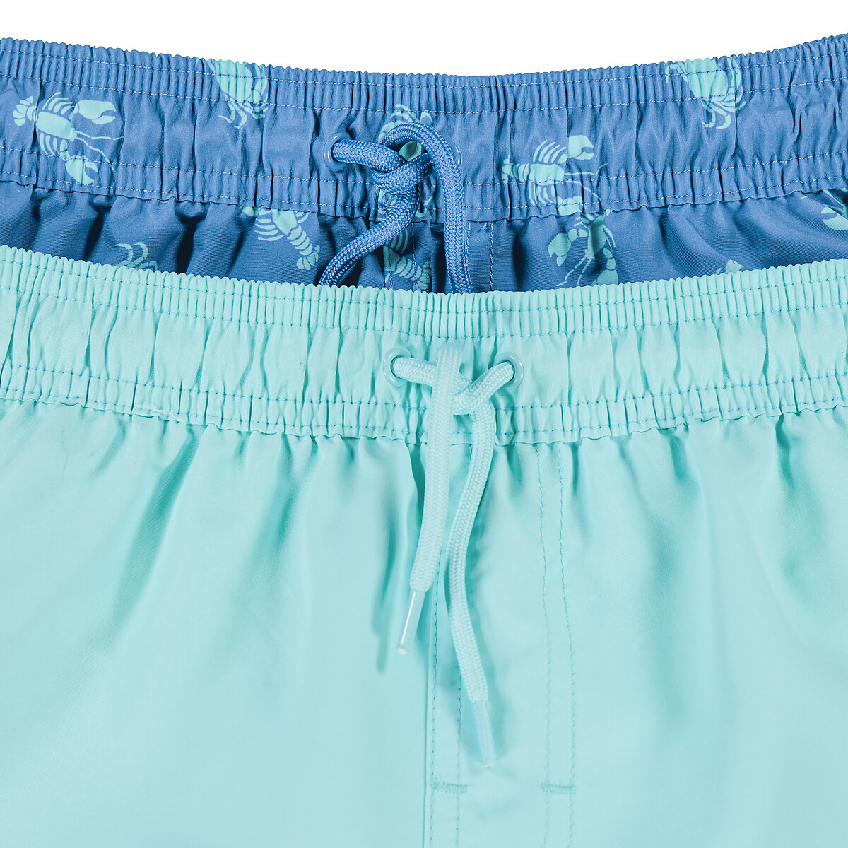 COLEÇÃO LA REDOUTE<br>Conjunto de 2 calções de banho: 1 estampado + 1 liso