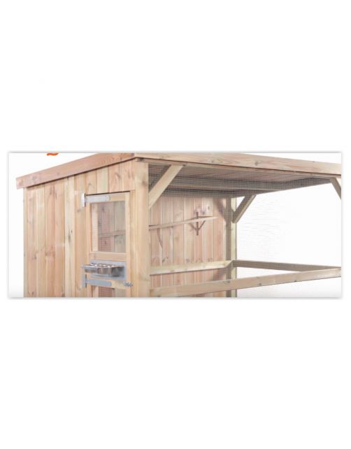 Voldux Volière R4 Deurtje Links Bouwpakket - Vogelverblijven - 250x150x190 cm Naturel