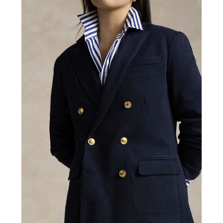 Polo Ralph Lauren Knit Double-Breasted Blazer Navy