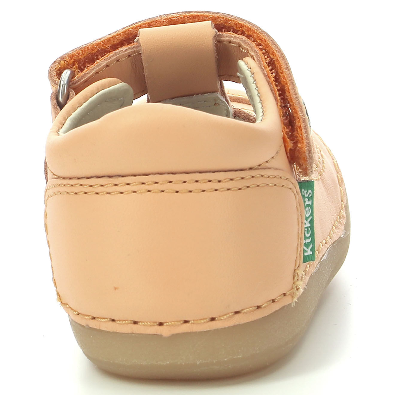 Kickers Salomés en Cuir Sushy orange clair