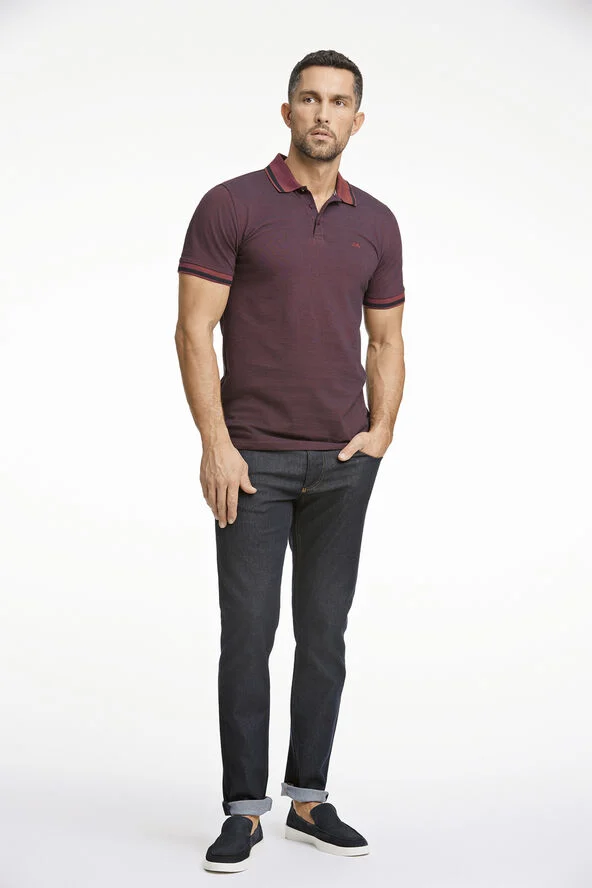 Lindbergh Cotton pique polo S/S Rød