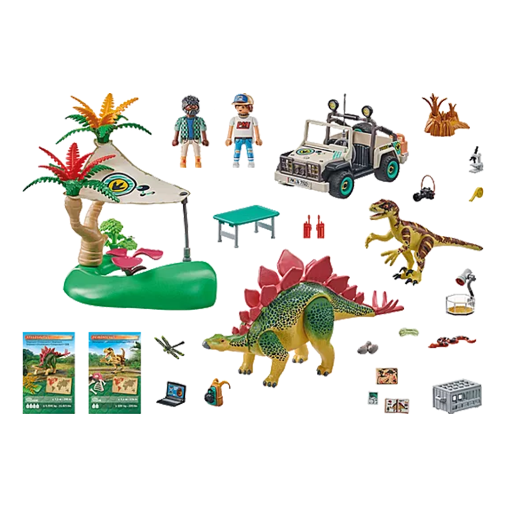 (93-tlg. Set) Dinos Kinder Spielzeug Figuren Bricks Elemente (71523) - Forschungscamp
