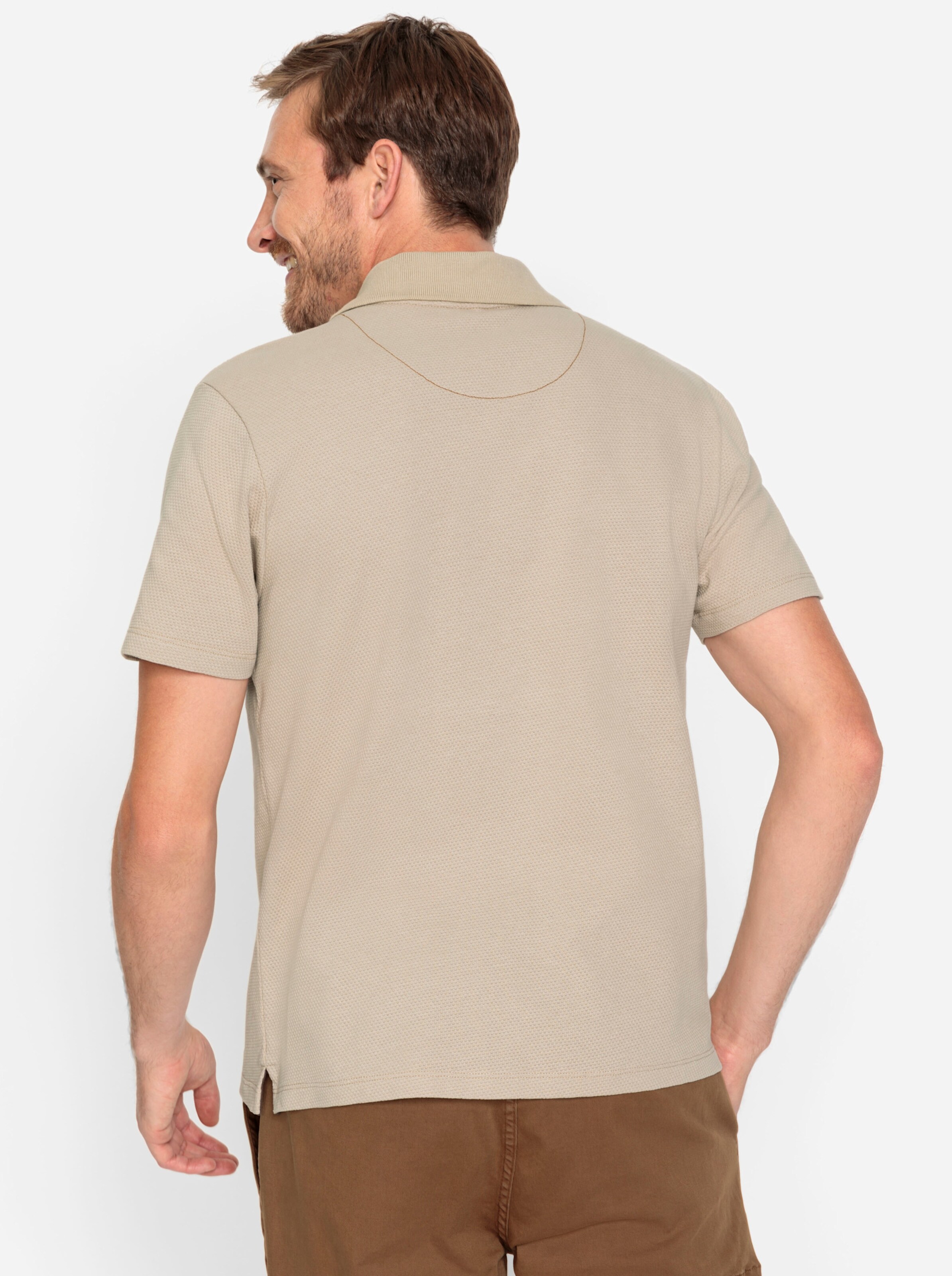 Marco Donati Kurzarm-Poloshirt in sesam