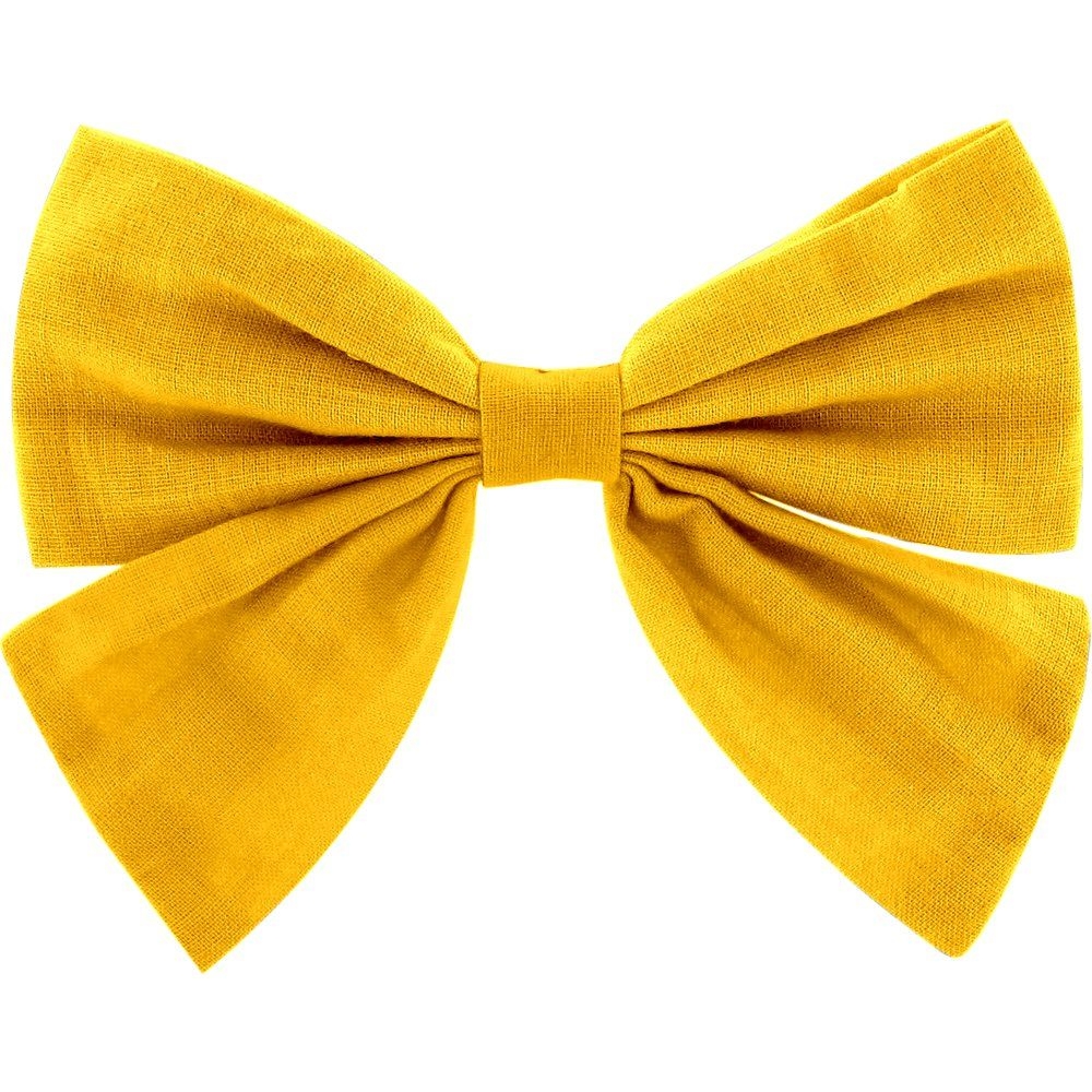 Barrette Noeud Papillon Jaune Ocre