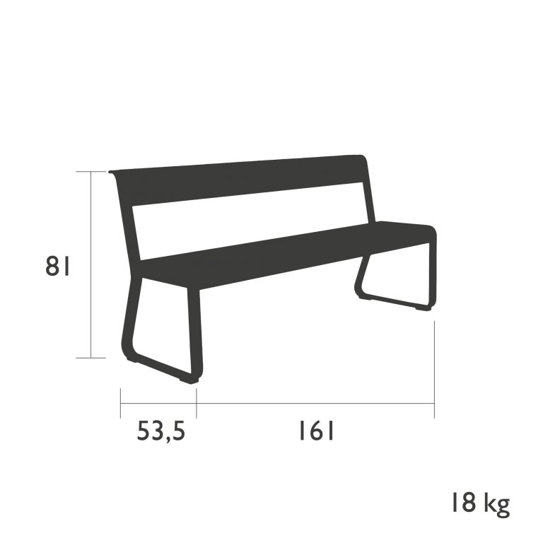 Fermob Bellevie tuinbank met rugleuning Anthracite