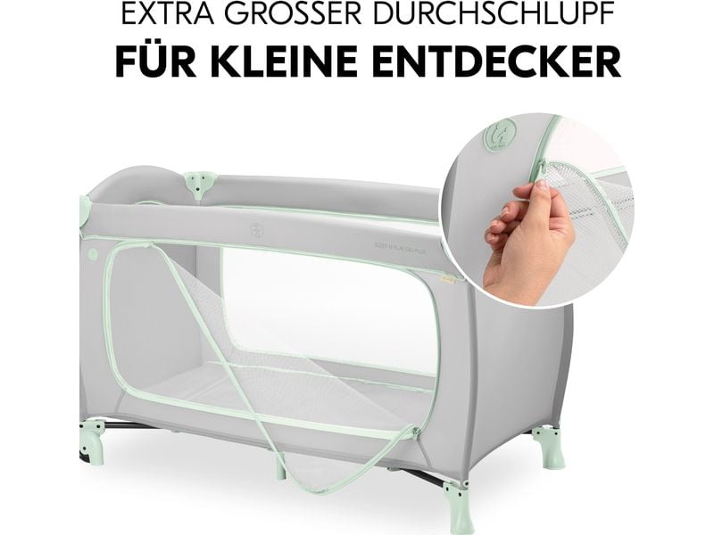 Hauck Reisebett Sleep N Play Go Plus Dusty-mint Reisebett und Laufstall auf Rollen
