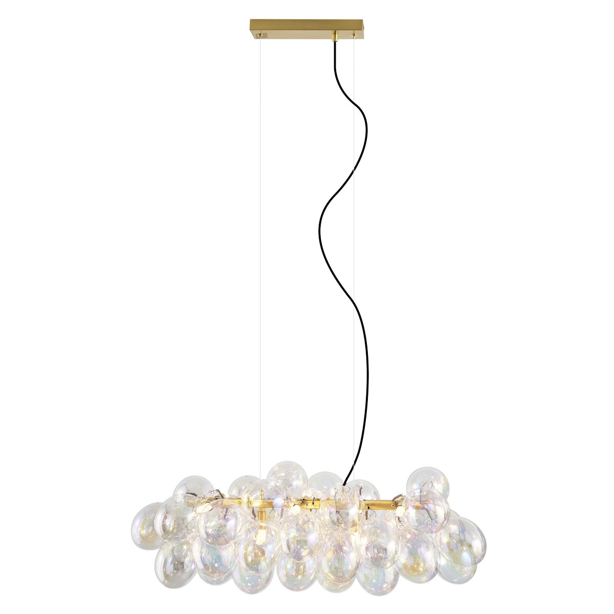 Design hanglamp goud met regenboog glas 8-lichts - Uvas