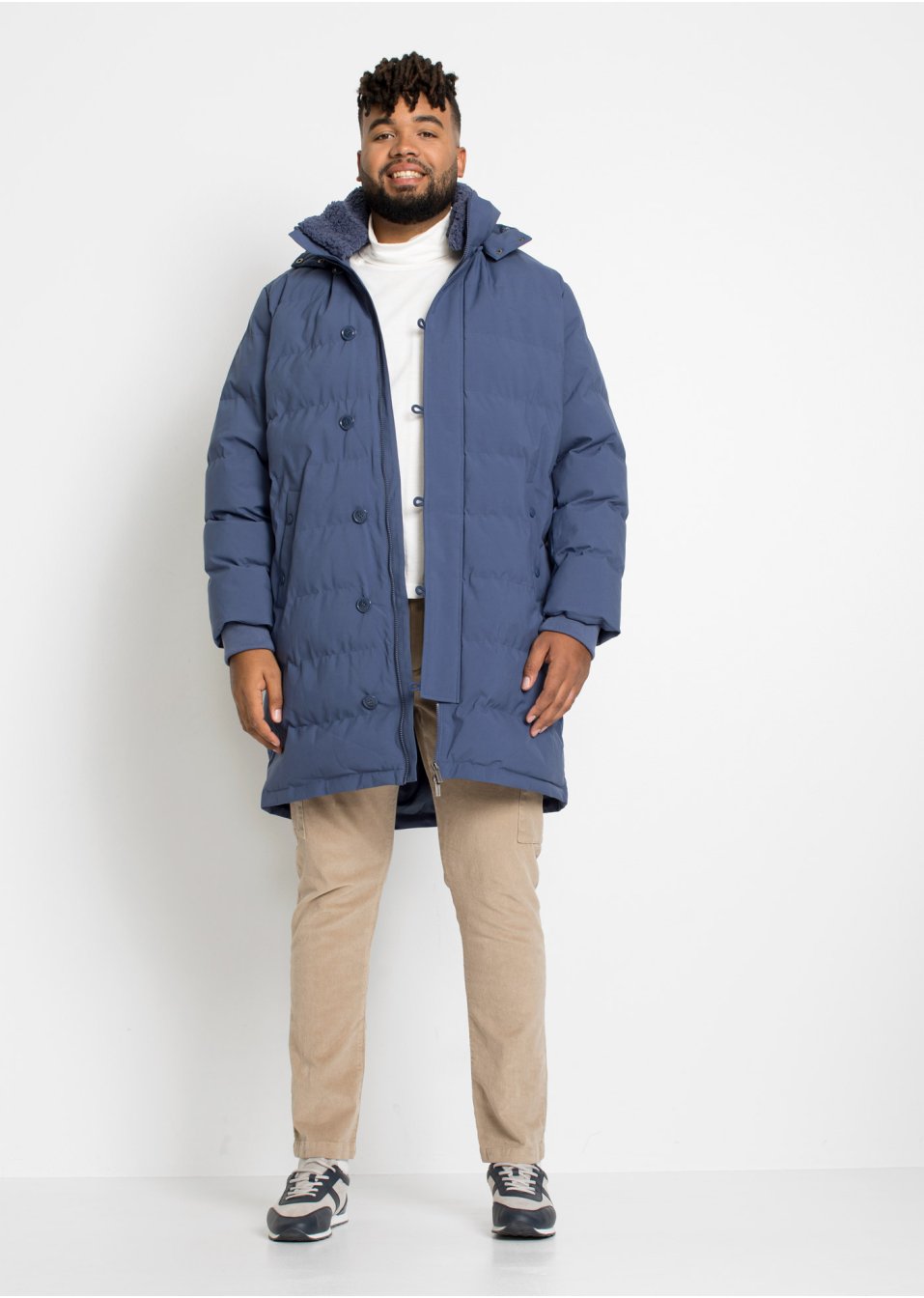Parka longue à capuche amovible