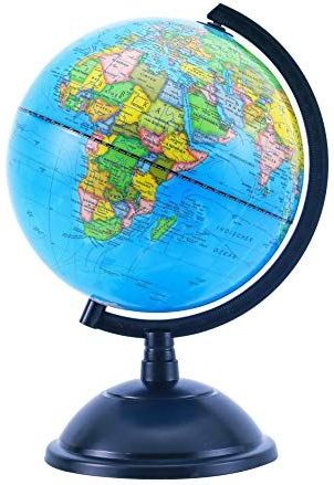 Exerz - Wereldbol - 20 cm - Draaibaar - Geografische Zones - Duits