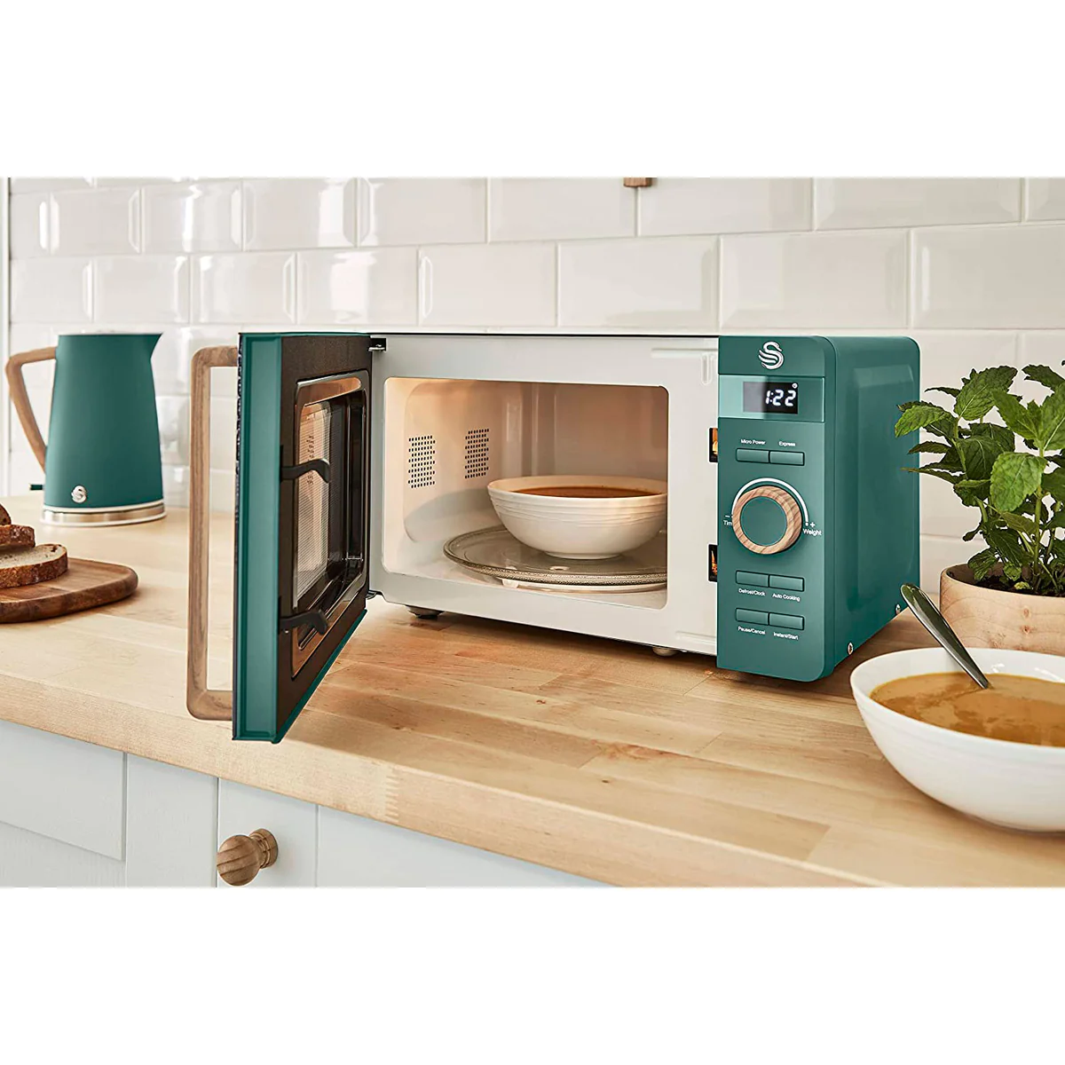Micro-ondes Digital 20L Design Moderne Nordic 800 Vert SM22036GRENEU