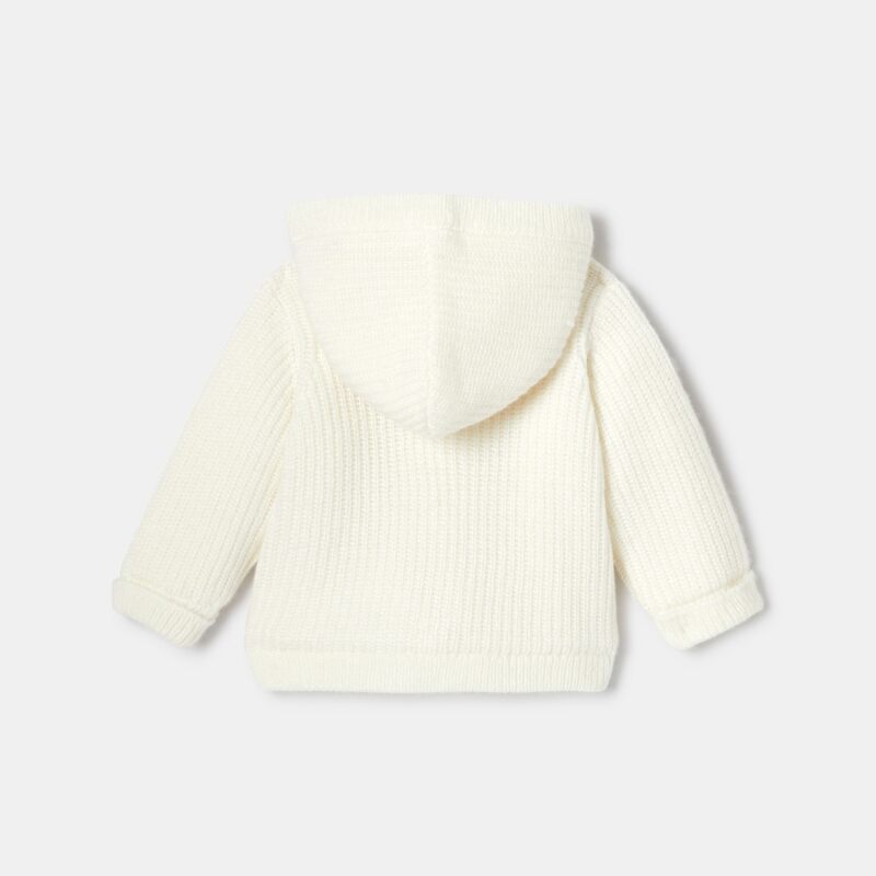 Gilet boutonné à capuche blanc naissance Absorba