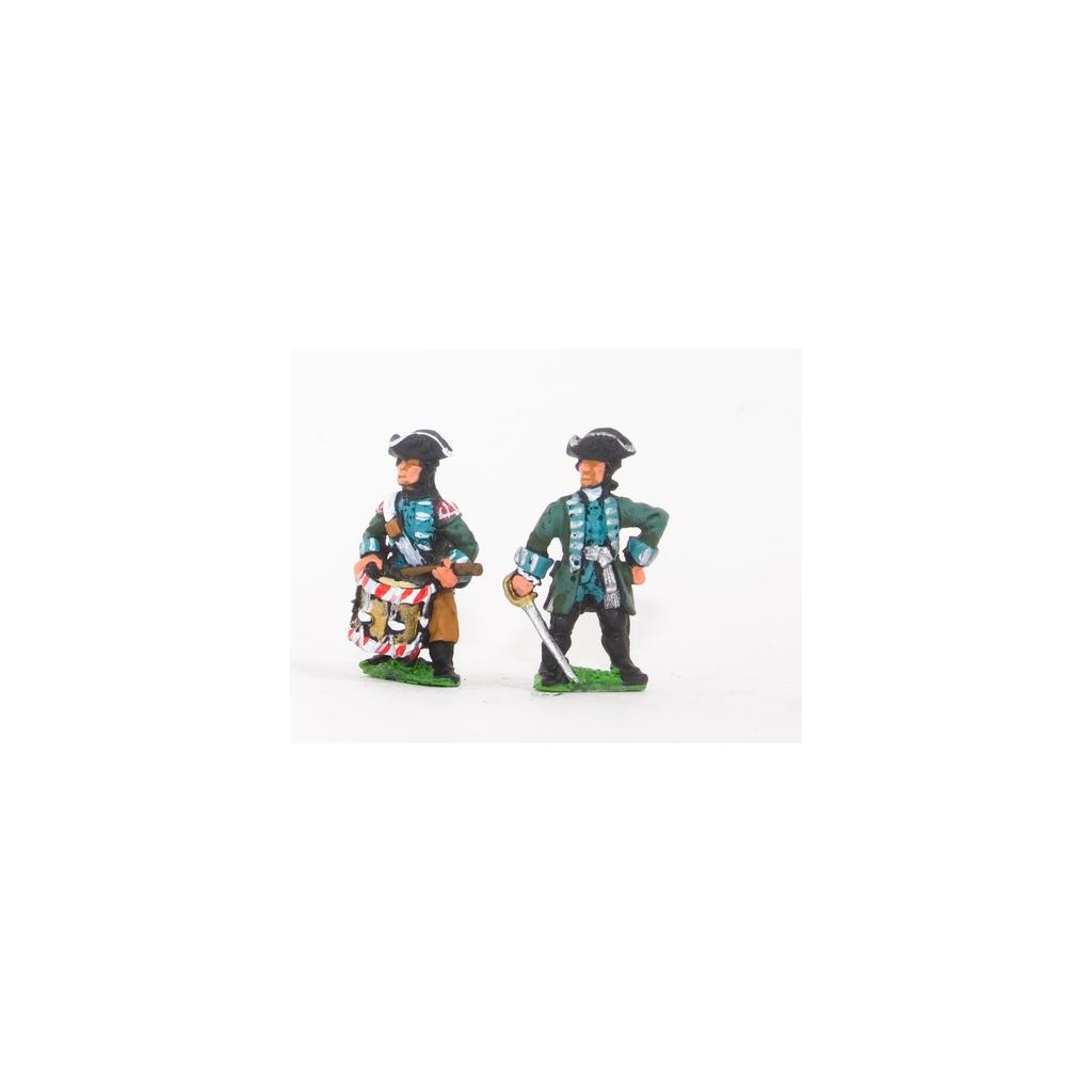 Seven Years War Prussian: Command: Jager De Noble Officers & Drummers