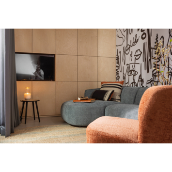 WOOOD fauteuil Atty oranje blossom velvet stof draaibaar