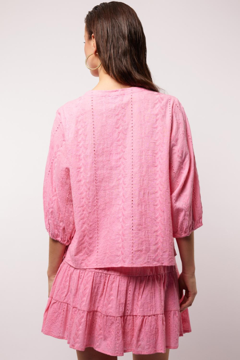 Fluresk roze dames blouse
