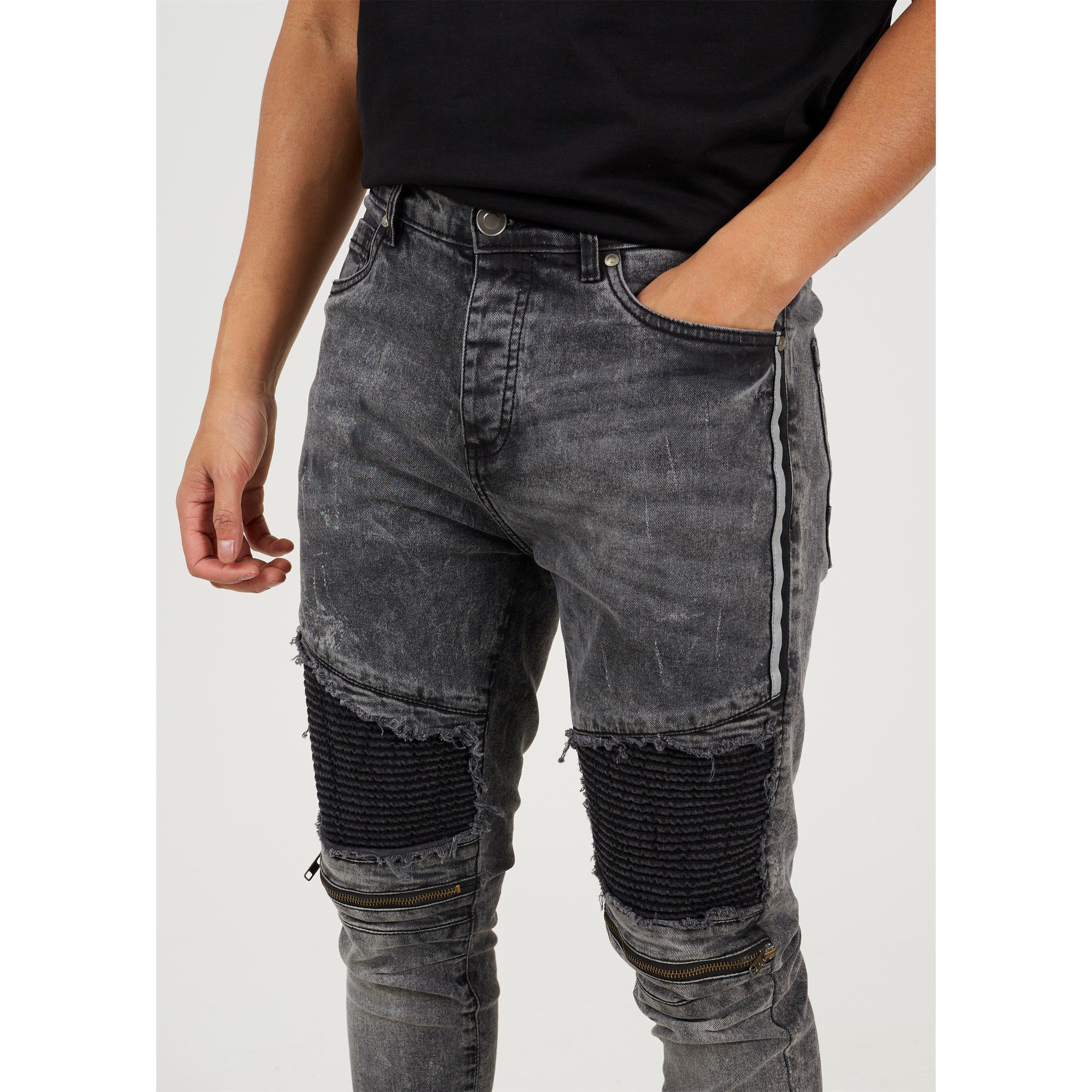 Brave Soul Black Wash Biker Jean
